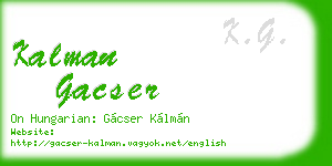 kalman gacser business card